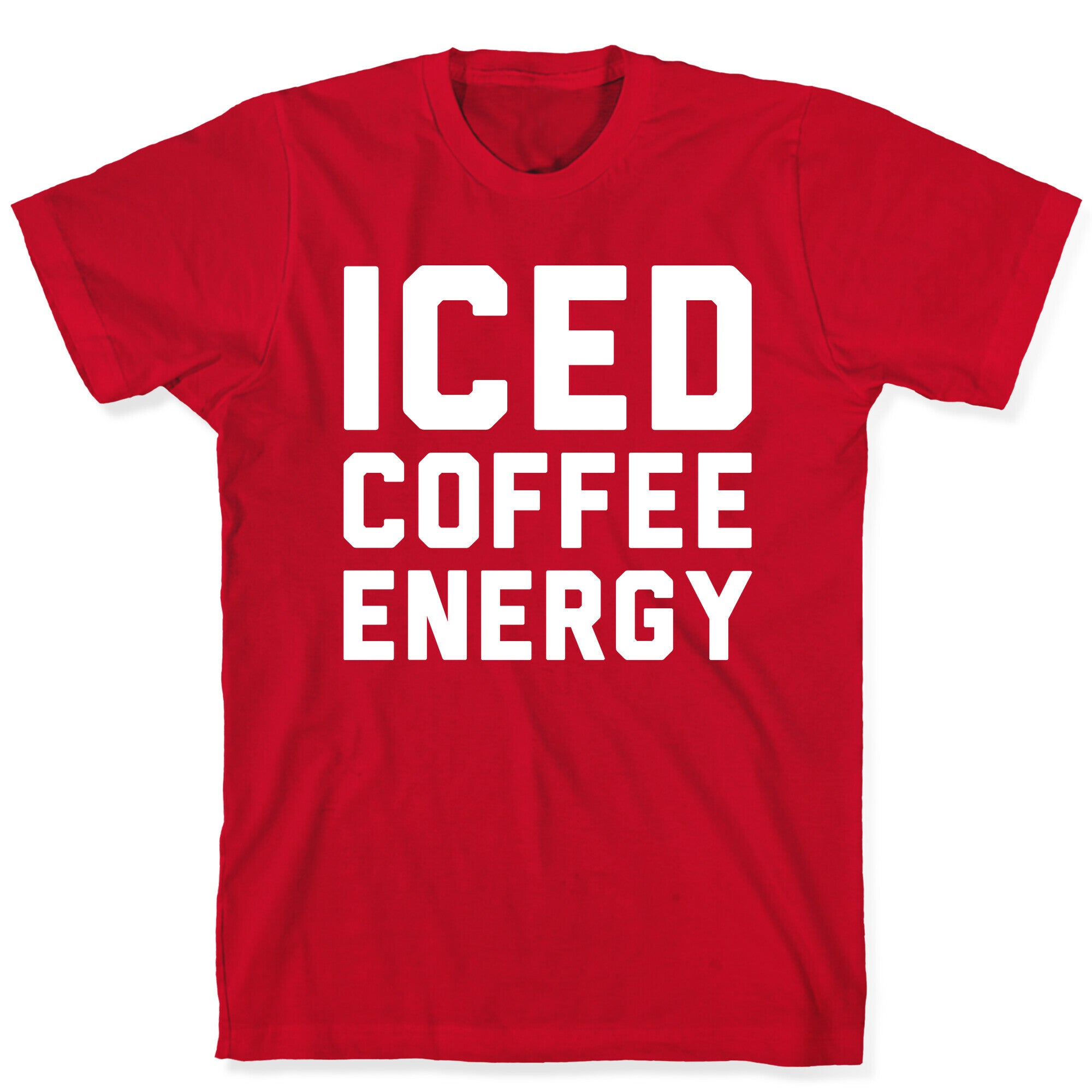 Iced Coffee Energy White Print T-Shirt
